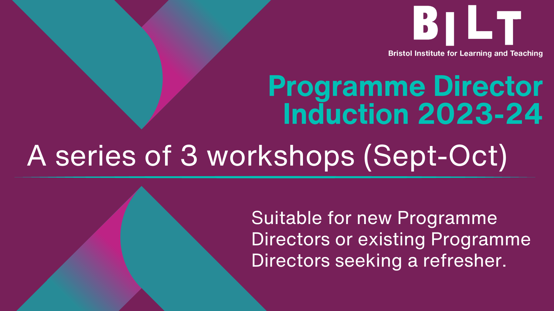 Programme Director Induction Autumn 2023